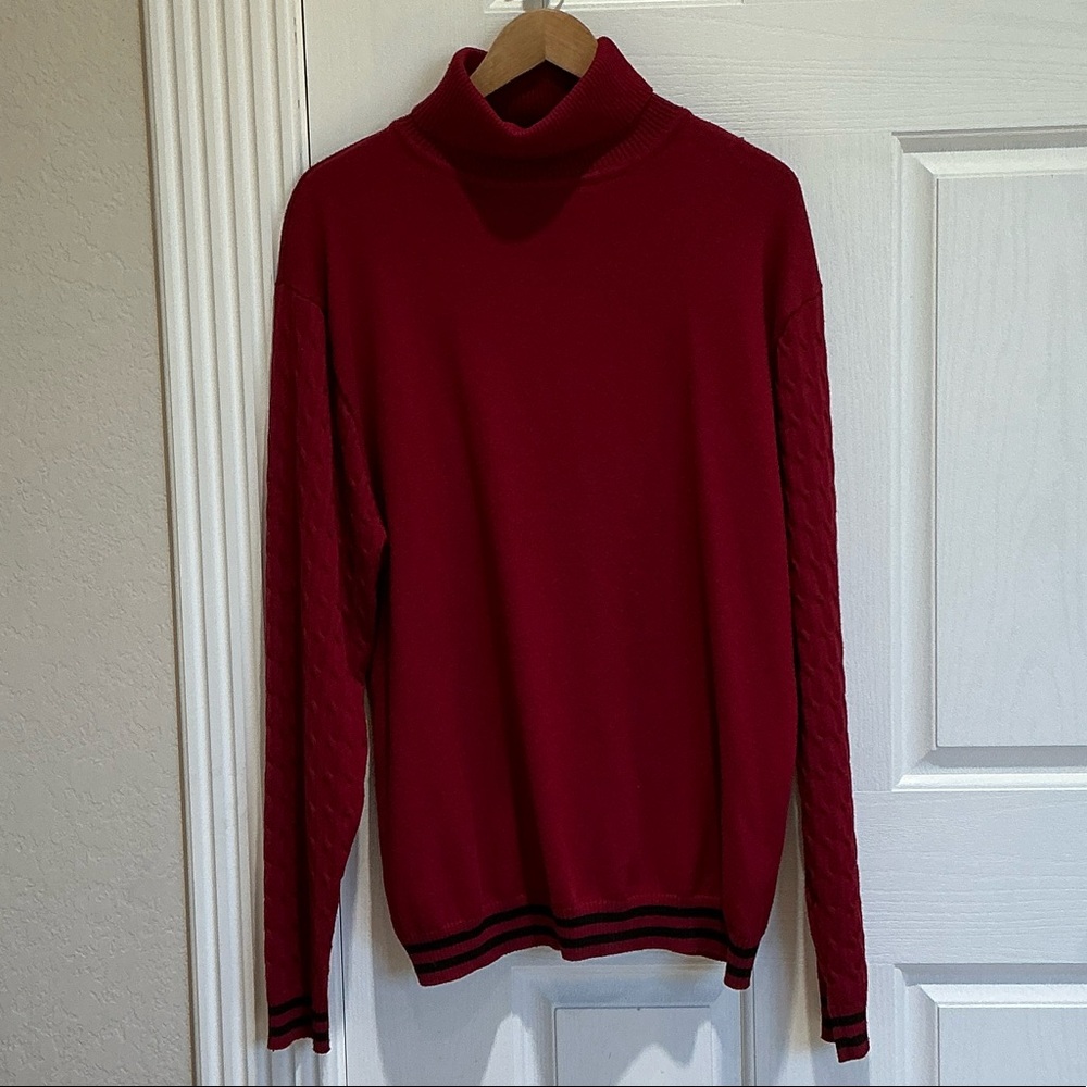 Men's Red Turtleneck Sweater